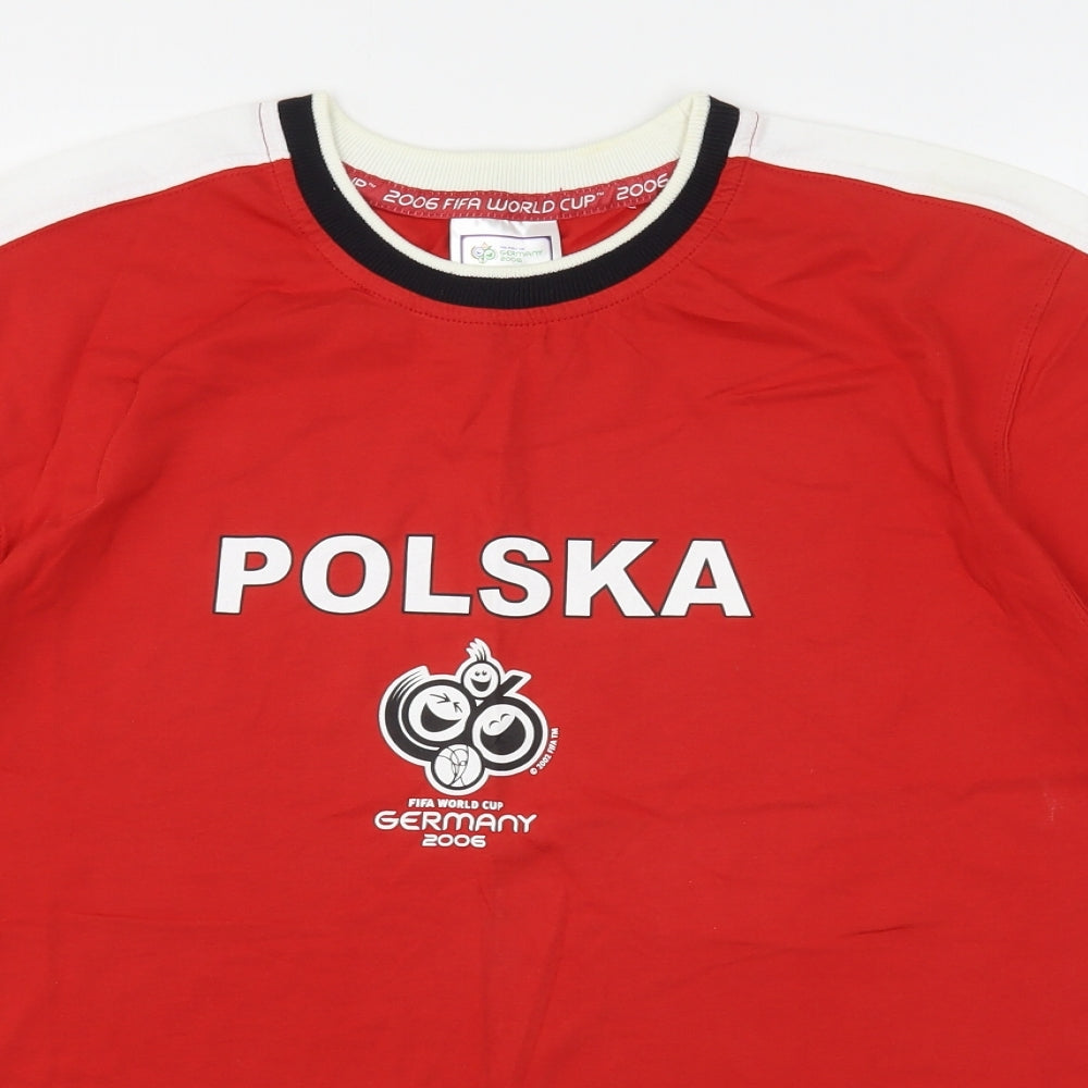 Fifa World Cup Mens Red  Cotton  T-Shirt Size XL Round Neck  - Poland
