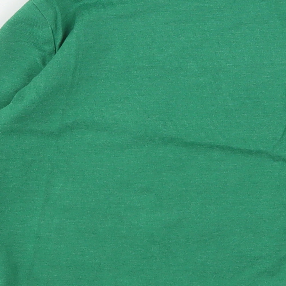 F&F Boys Green  Cotton Basic T-Shirt Size 3-4 Years Round Neck  - Christmas