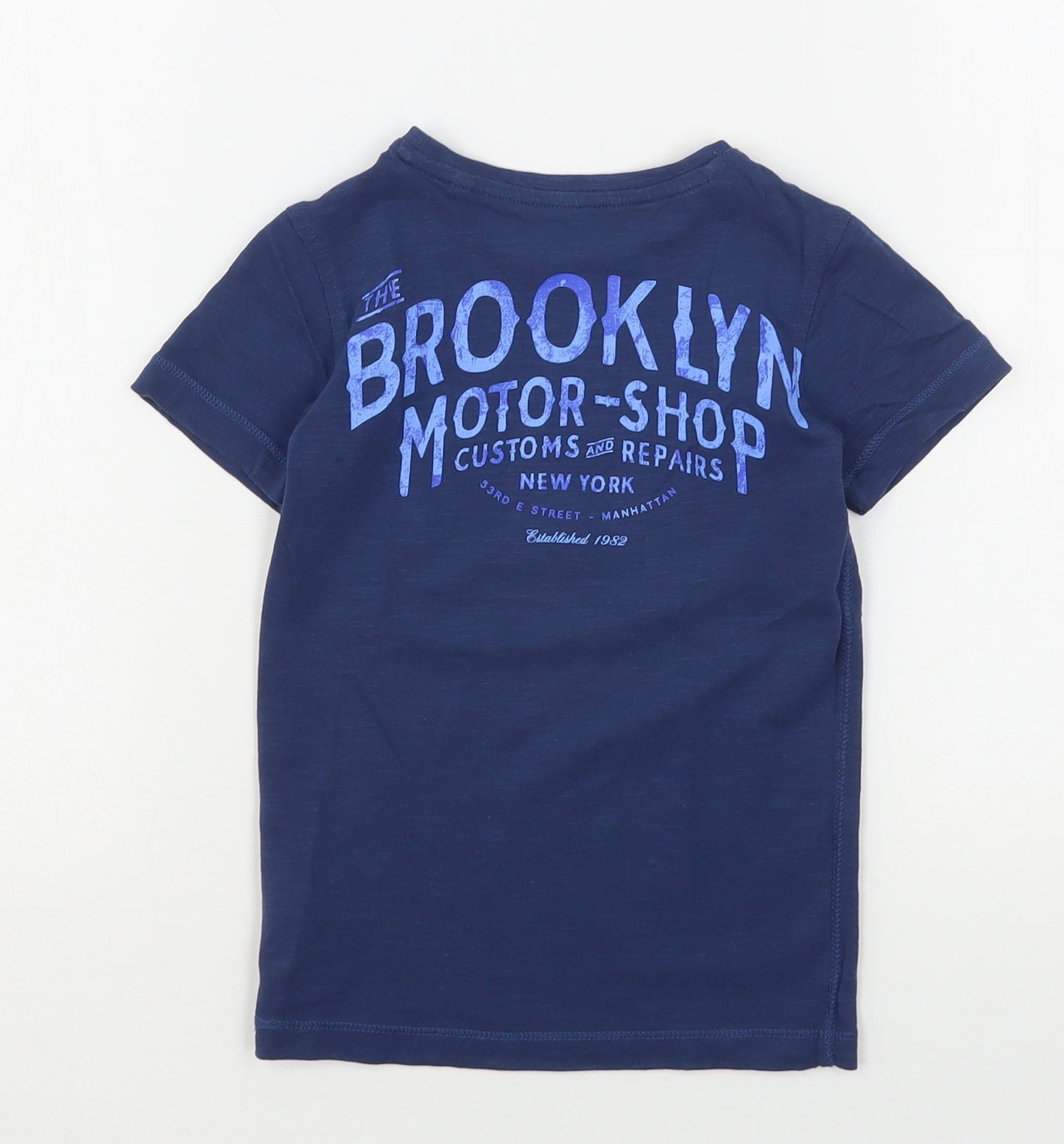 NEXT Boys Blue  Cotton Basic T-Shirt Size 3 Years Round Neck  - Motorbike