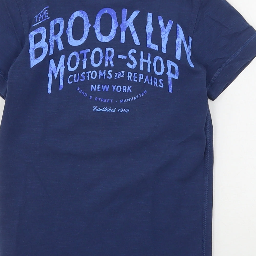 NEXT Boys Blue  Cotton Basic T-Shirt Size 3 Years Round Neck  - Motorbike