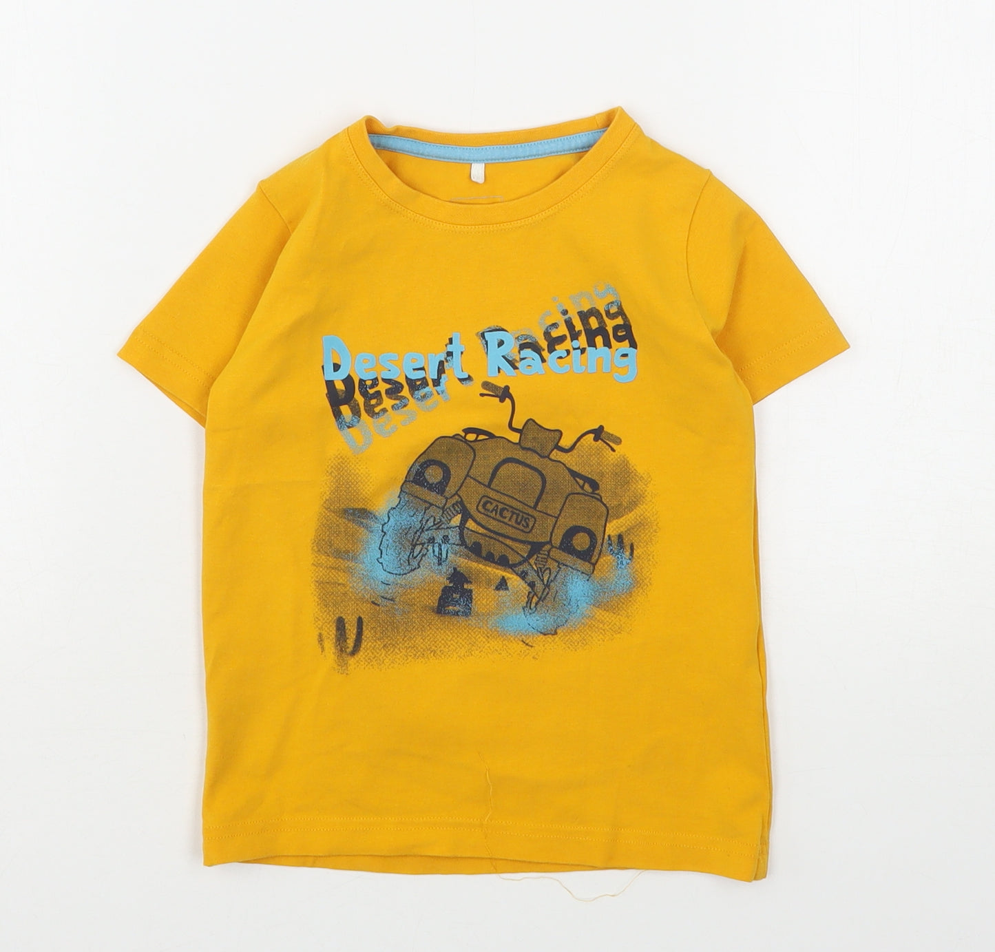 name it Boys Orange  Cotton Basic T-Shirt Size 4 Years Round Neck