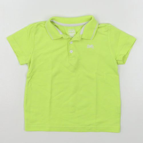 F&F Boys Green  Cotton Basic Polo Size 2-3 Years Collared