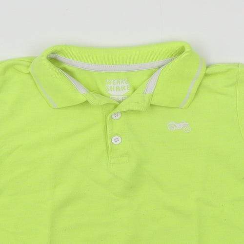 F&F Boys Green  Cotton Basic Polo Size 2-3 Years Collared