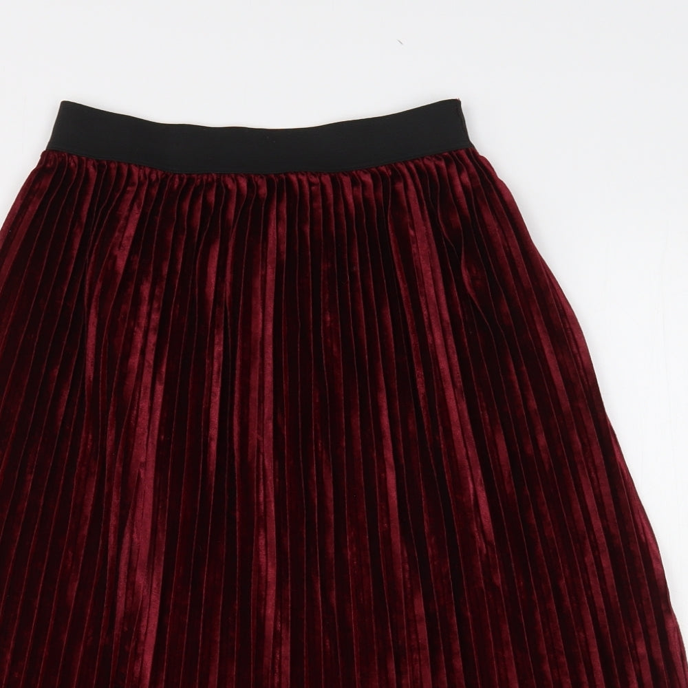 Zara Womens Purple  Polyester A-Line Skirt Size S