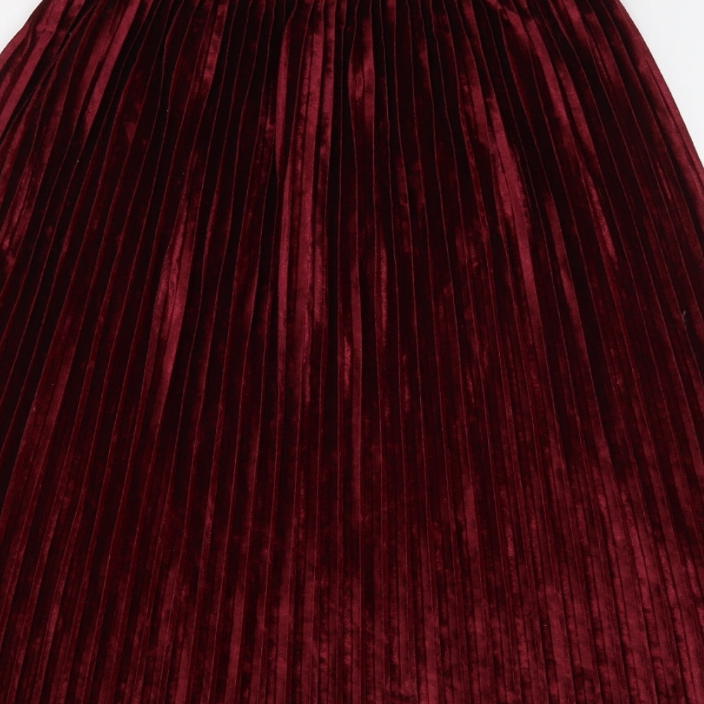 Zara Womens Purple  Polyester A-Line Skirt Size S