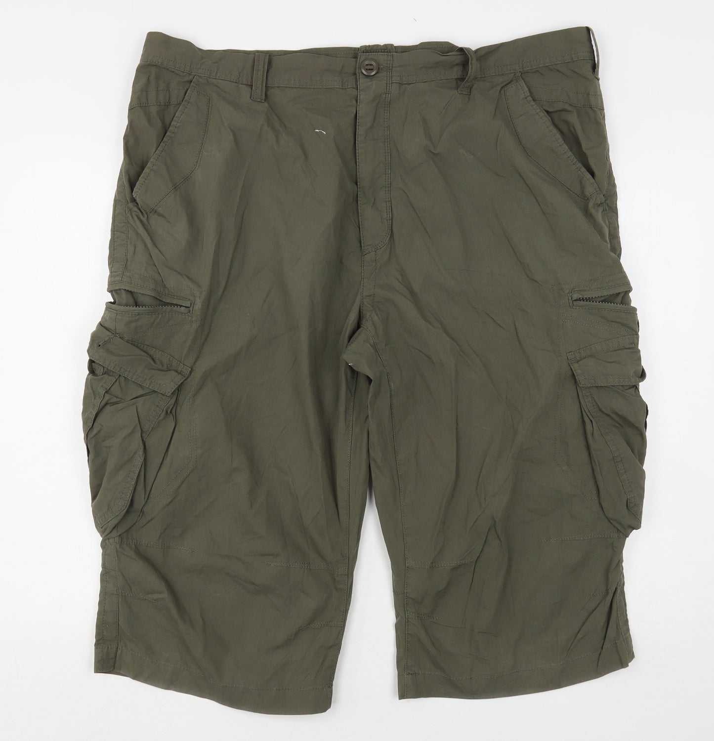 Blue Harbour Mens Green  Cotton Cargo Shorts Size 44 L16 in Regular Button