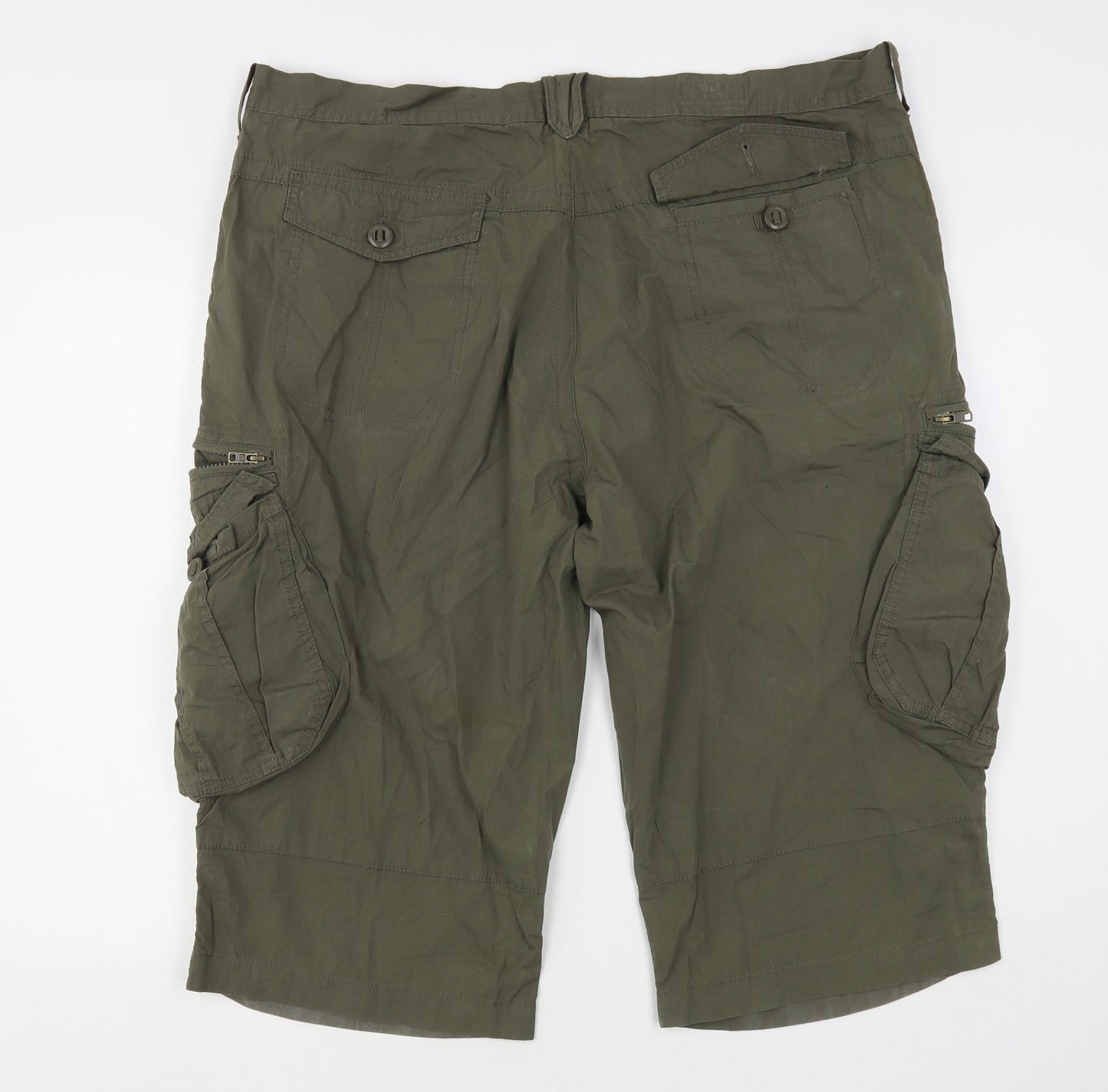 Blue Harbour Mens Green  Cotton Cargo Shorts Size 44 L16 in Regular Button