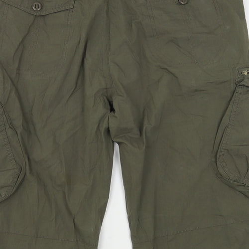 Blue Harbour Mens Green  Cotton Cargo Shorts Size 44 L16 in Regular Button