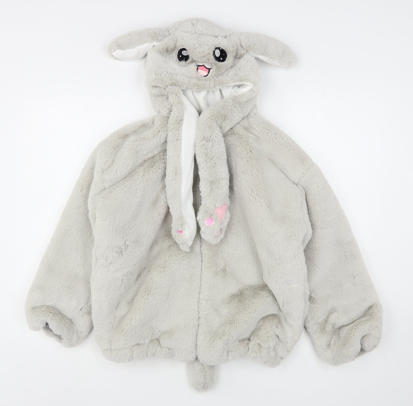 Lianemeiyi Girls Grey   Jacket  Size 10 Years   - Rabbit