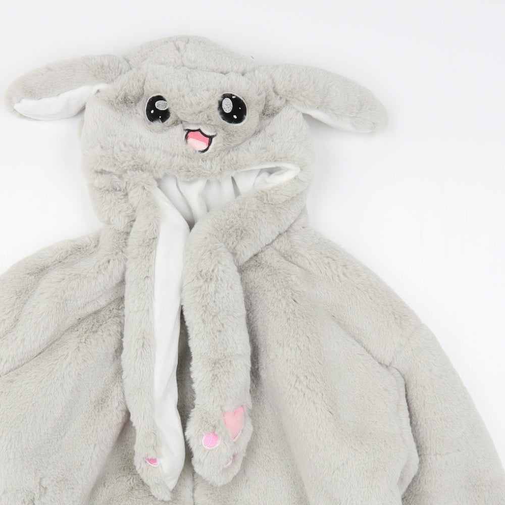 Lianemeiyi Girls Grey   Jacket  Size 10 Years   - Rabbit