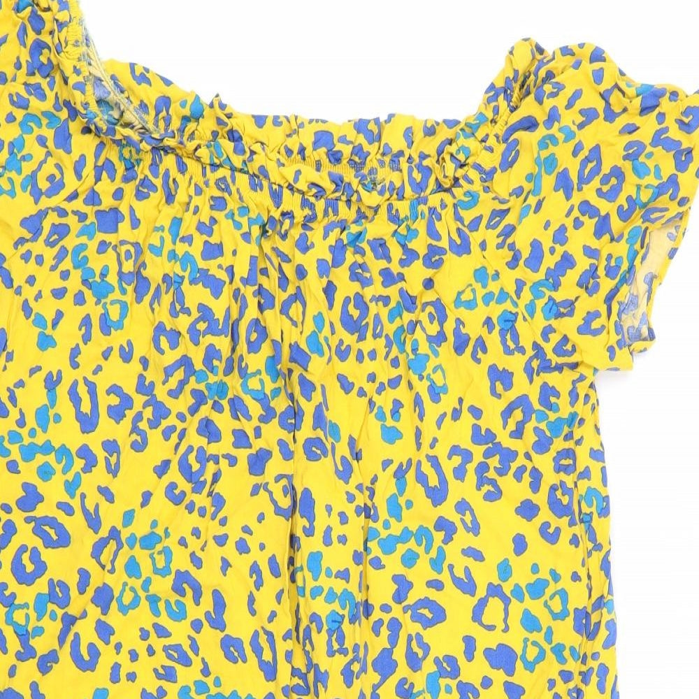 Papaya Womens Multicoloured Animal Print Viscose Tunic T-Shirt Size 16 Scoop Neck - Bardot