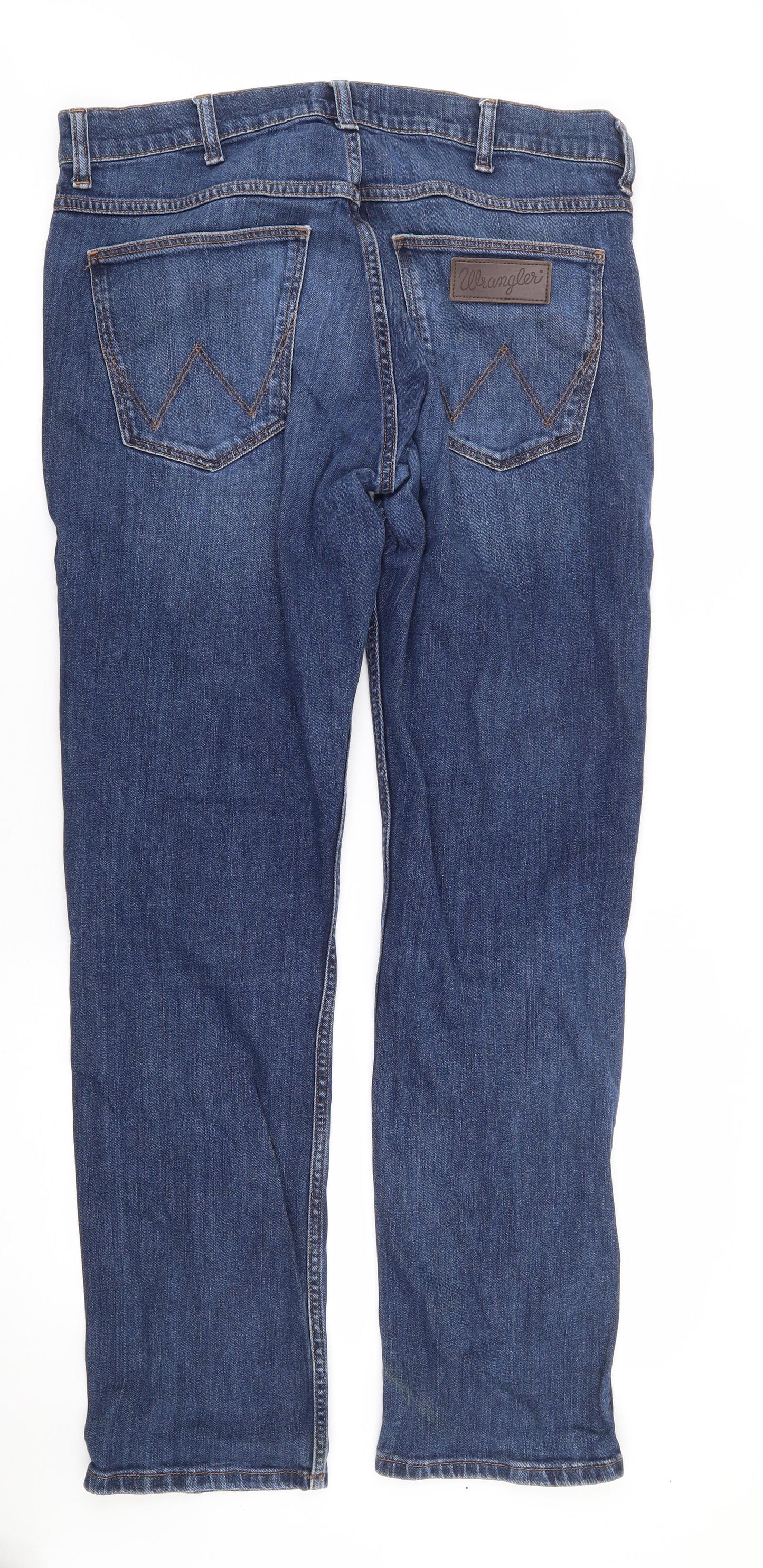 Wrangler Mens Black  Cotton Straight Jeans Size 32 L32 in Regular Zip