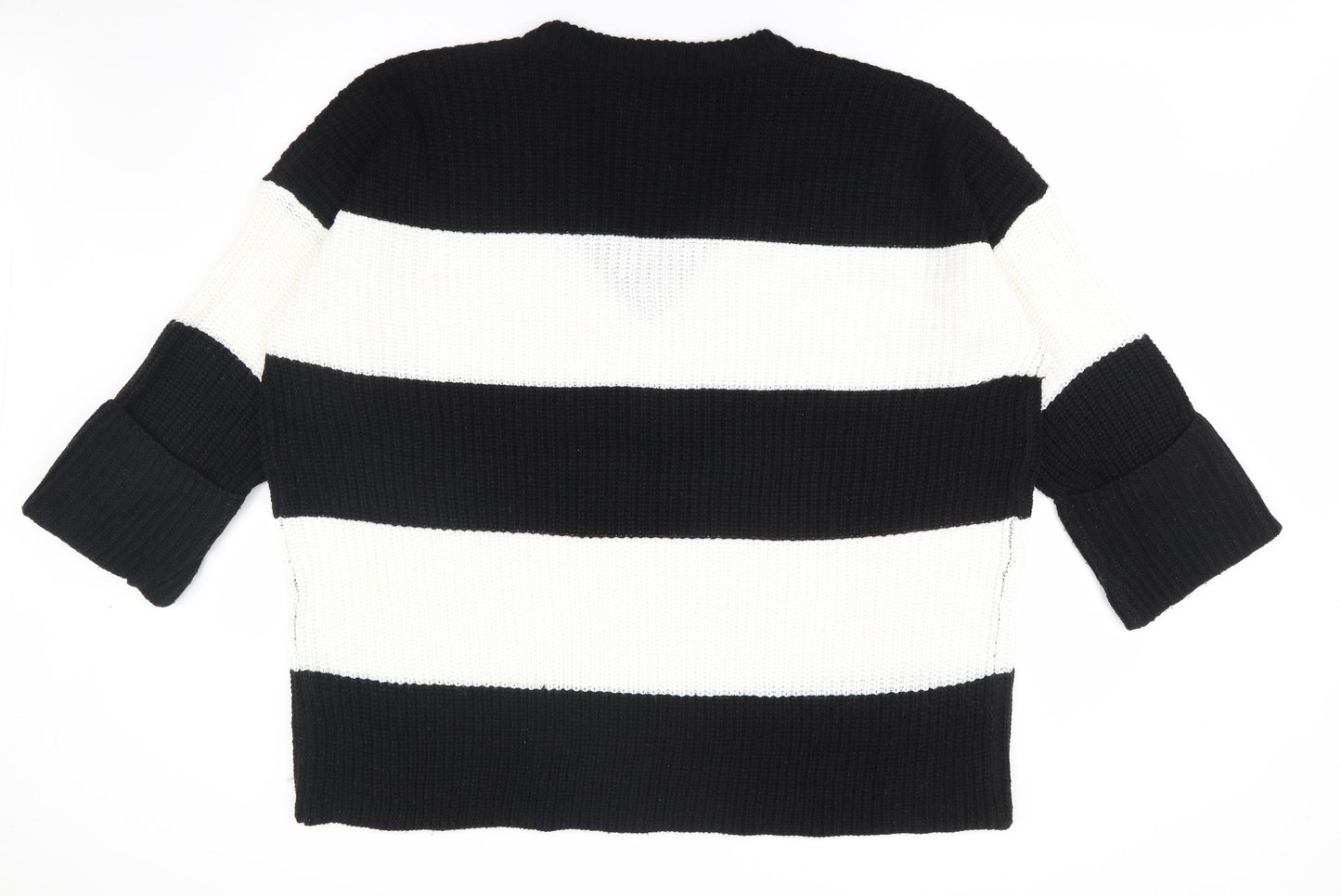 Simply Be Womens Multicoloured V-Neck Striped Acrylic Pullover Jumper Size L