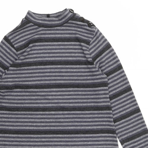 Peacocks Womens Multicoloured Striped Polyester Jumper Dress  Size 12  Mock Neck Pullover