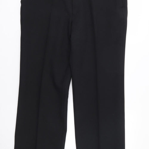 St Micheal Mens Black  Polyester Trousers  Size 36 in L29 in Regular Zip