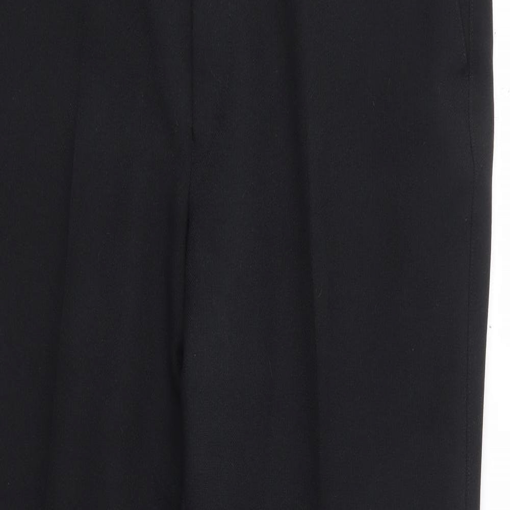 St Micheal Mens Black  Polyester Trousers  Size 36 in L29 in Regular Zip
