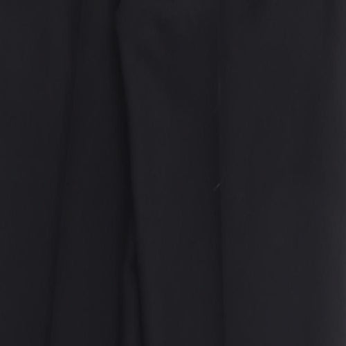 St Micheal Mens Black  Polyester Trousers  Size 36 in L29 in Regular Zip