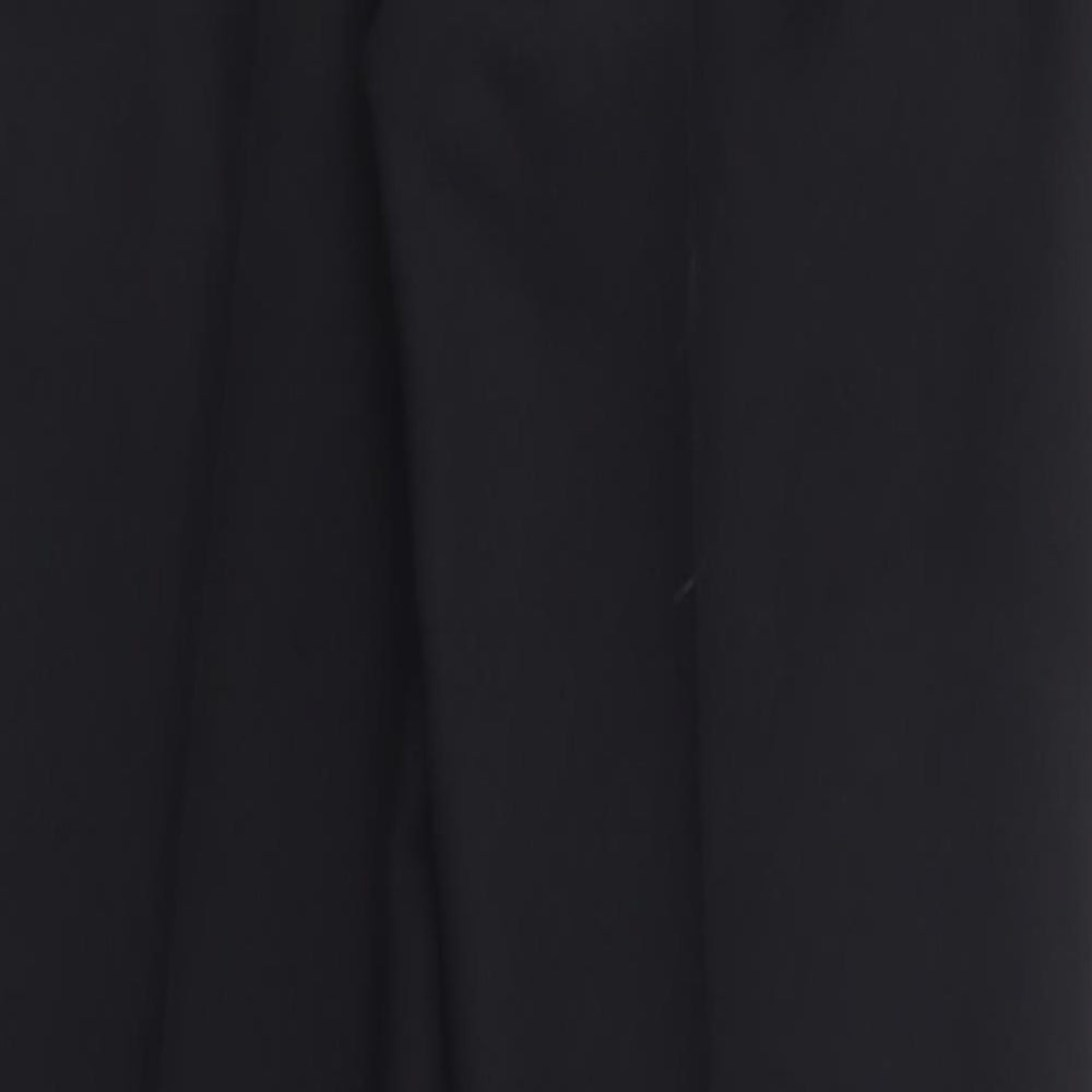 St Micheal Mens Black  Polyester Trousers  Size 36 in L29 in Regular Zip