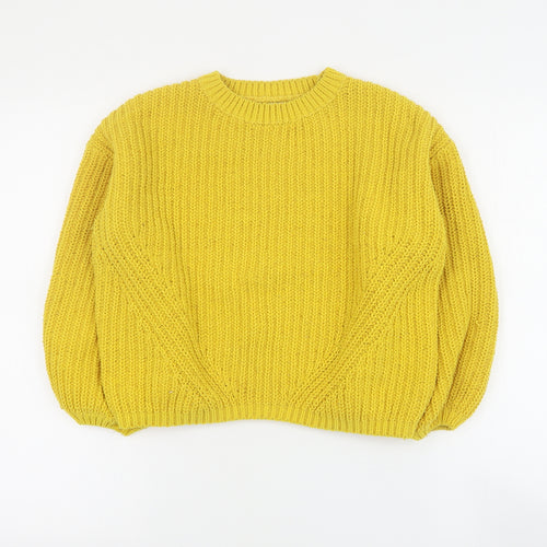 F&F Girls Yellow Round Neck  Polyester Pullover Jumper Size 10-11 Years  Pullover