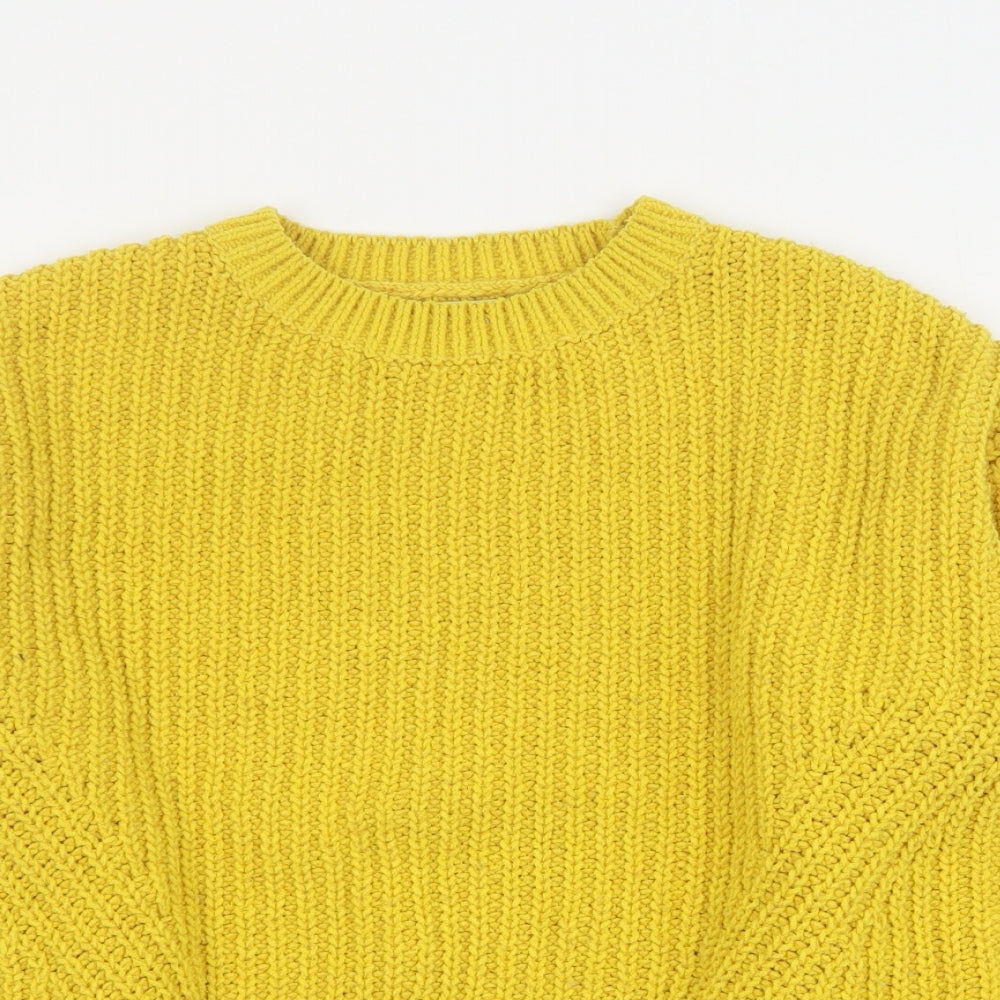 F&F Girls Yellow Round Neck  Polyester Pullover Jumper Size 10-11 Years  Pullover