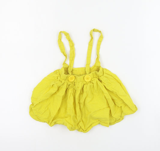 SheIn Girls Yellow  Cotton Skirt One-Piece Size 4 Years  Button
