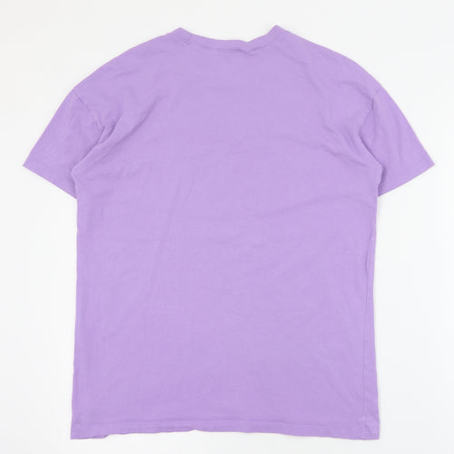 FB Sister Womens Purple  Polyester Basic T-Shirt Size 2XS Crew Neck - Slogan