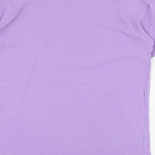 FB Sister Womens Purple  Polyester Basic T-Shirt Size 2XS Crew Neck - Slogan
