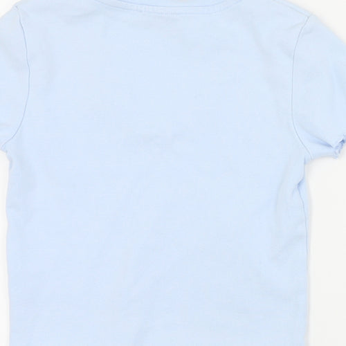 FB Sister Womens Blue  Cotton Cropped T-Shirt Size 2XS V-Neck