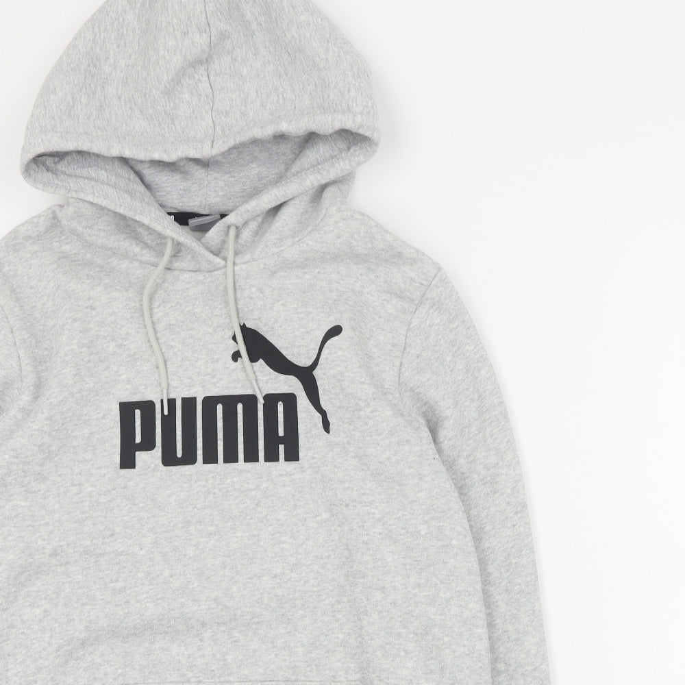 PUMA Womens Grey  Cotton Pullover Hoodie Size L  Pullover