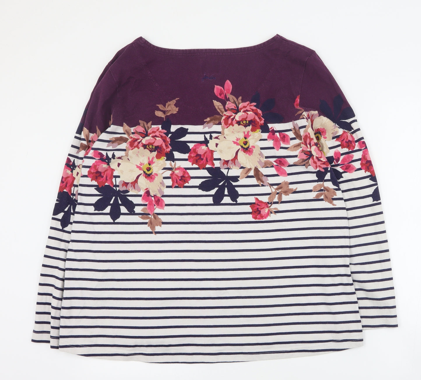 Joules Womens Multicoloured Round Neck Striped Cotton Pullover Jumper Size 20