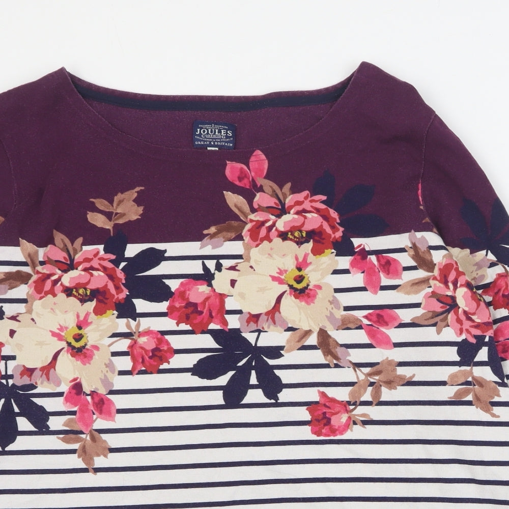 Joules Womens Multicoloured Round Neck Striped Cotton Pullover Jumper Size 20