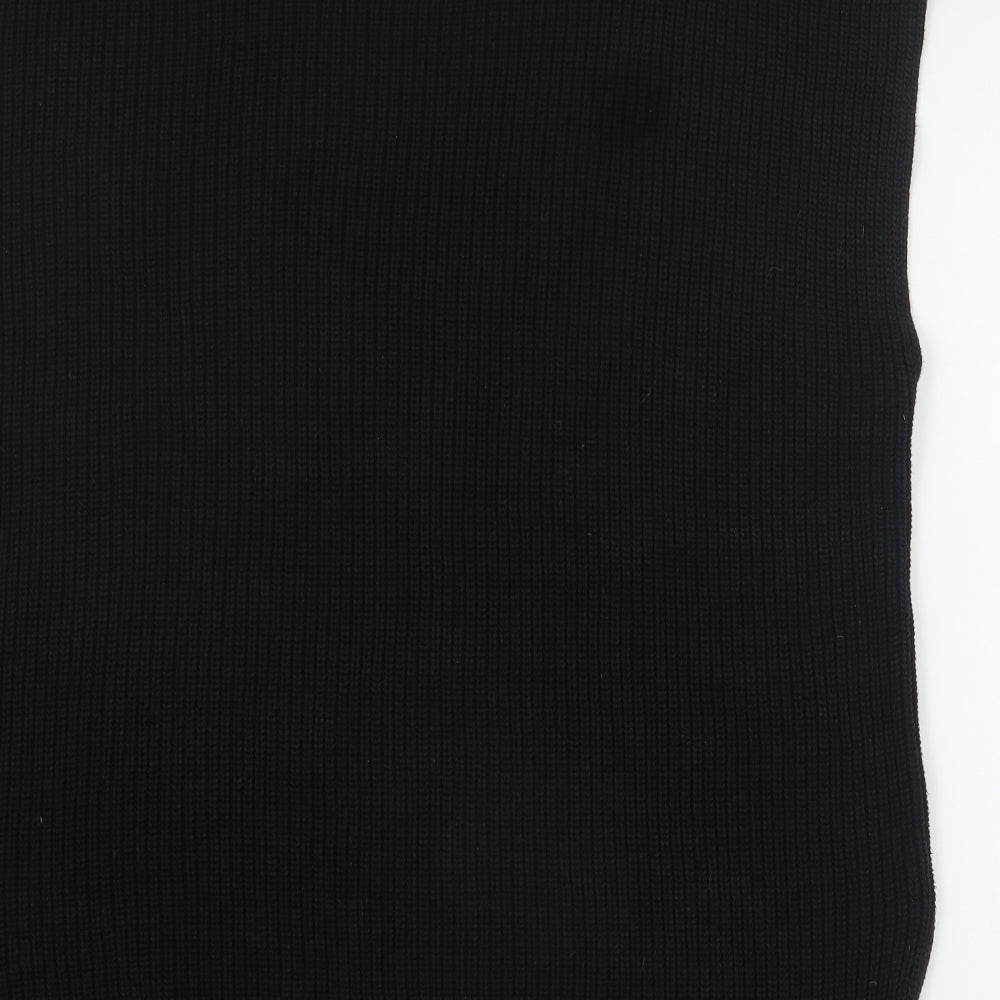 Part Two Womens Black Mock Neck  Cotton Vest Jumper Size XL