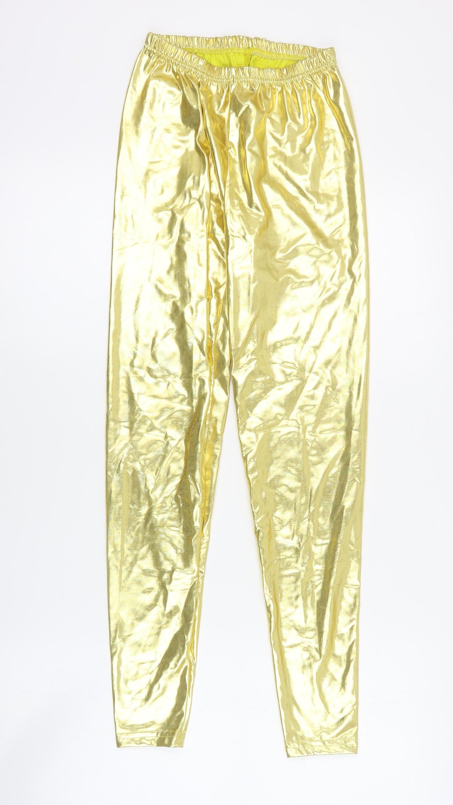 Futuro Womens Gold  Cotton Cropped Leggings Size S L26 in