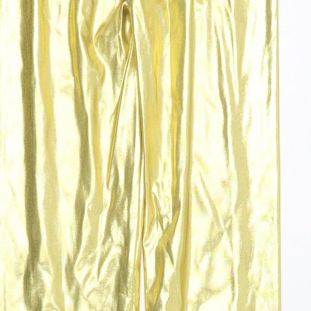 Futuro Womens Gold  Cotton Cropped Leggings Size S L26 in