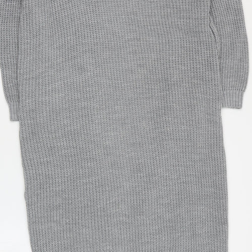 George Womens Grey V-Neck  Acrylic Cardigan Jumper Size S