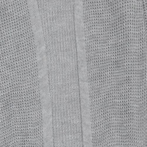 George Womens Grey V-Neck  Acrylic Cardigan Jumper Size S