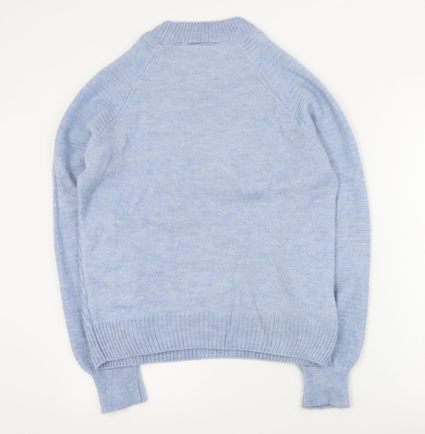 George Womens Blue Round Neck  Acrylic Pullover Jumper Size S