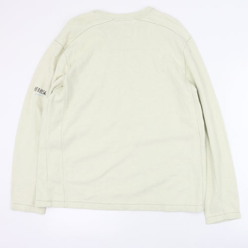 NEXT Mens Beige Round Neck  Cotton Pullover Jumper Size L