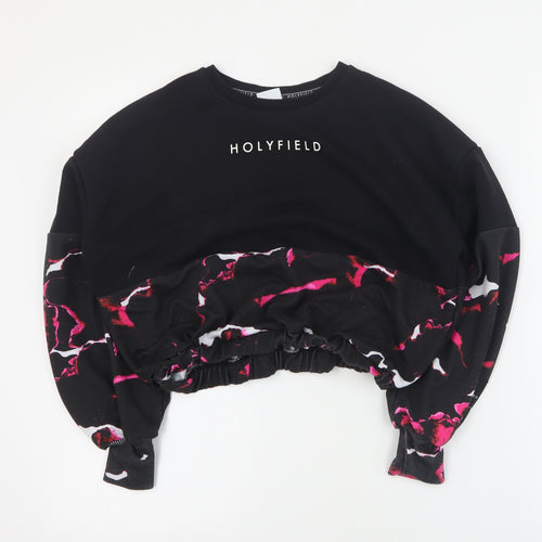 Hollyfield Girls Black  Polyester Pullover Sweatshirt Size S  Pullover - 8-10 years