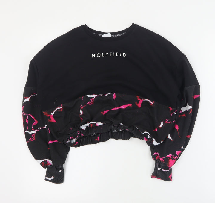 Hollyfield Girls Black  Polyester Pullover Sweatshirt Size S  Pullover - 8-10 years