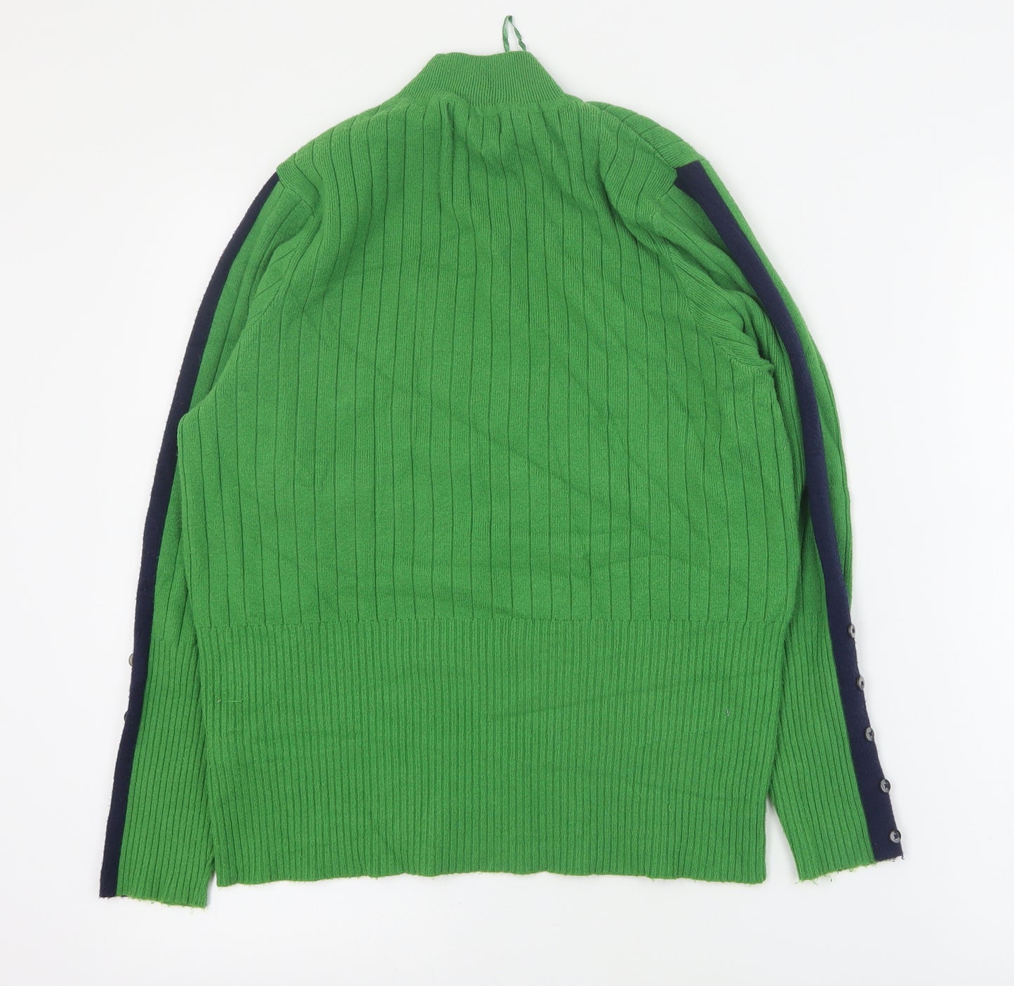 Marks and Spencer Womens Green High Neck  Viscose Pullover Jumper Size 16   - Ribbed