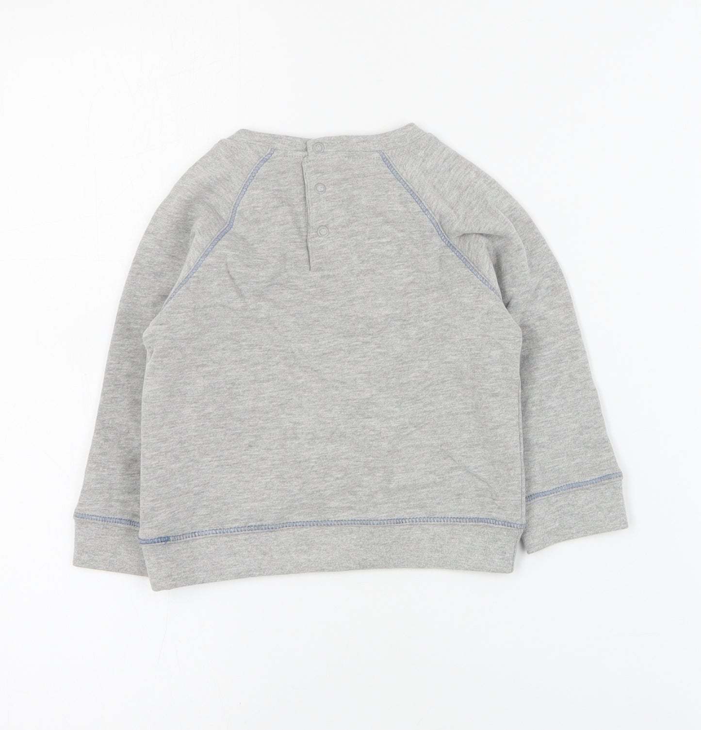 Vertbaudet Baby Grey  Cotton Pullover Jumper Size 12-18 Months  Snap