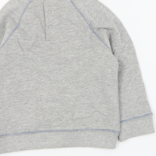 Vertbaudet Baby Grey  Cotton Pullover Jumper Size 12-18 Months  Snap