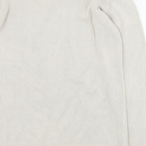 Marks and Spencer Womens Beige Round Neck  Cotton Pullover Jumper Size 10