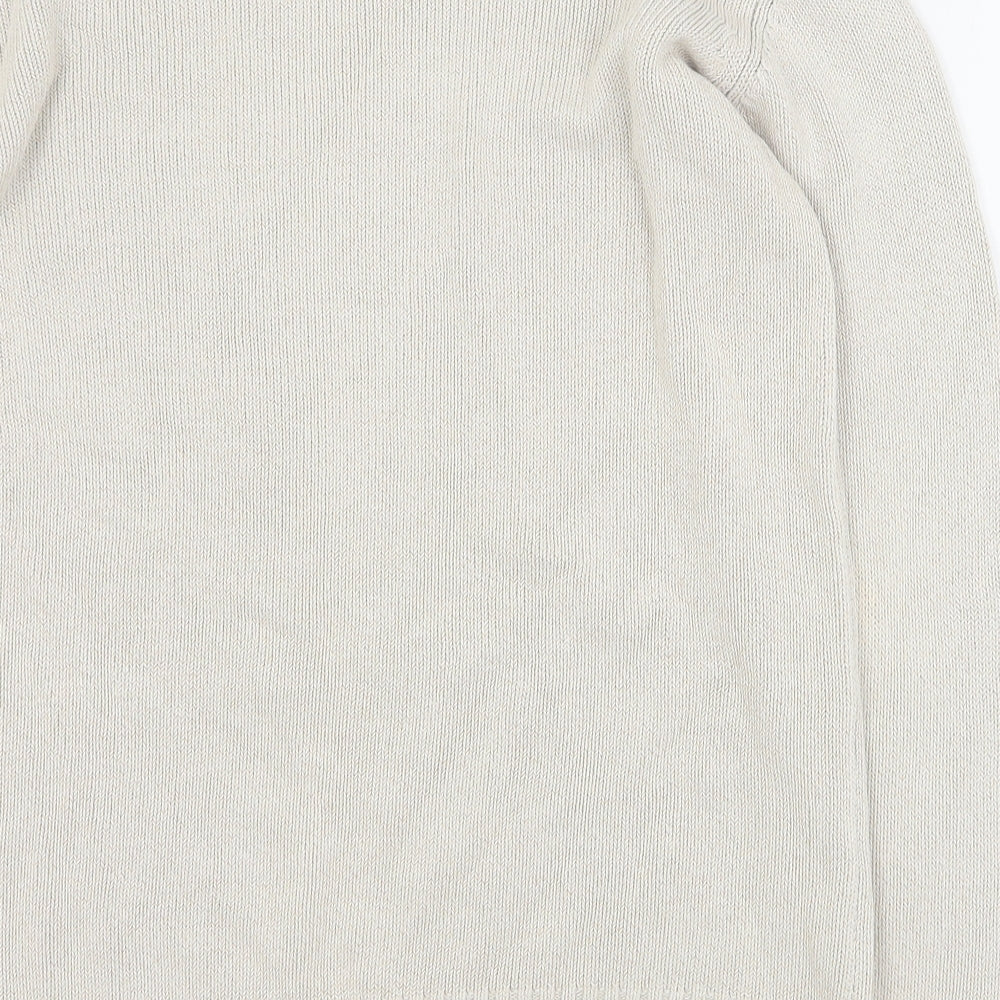 Marks and Spencer Womens Beige Round Neck  Cotton Pullover Jumper Size 10