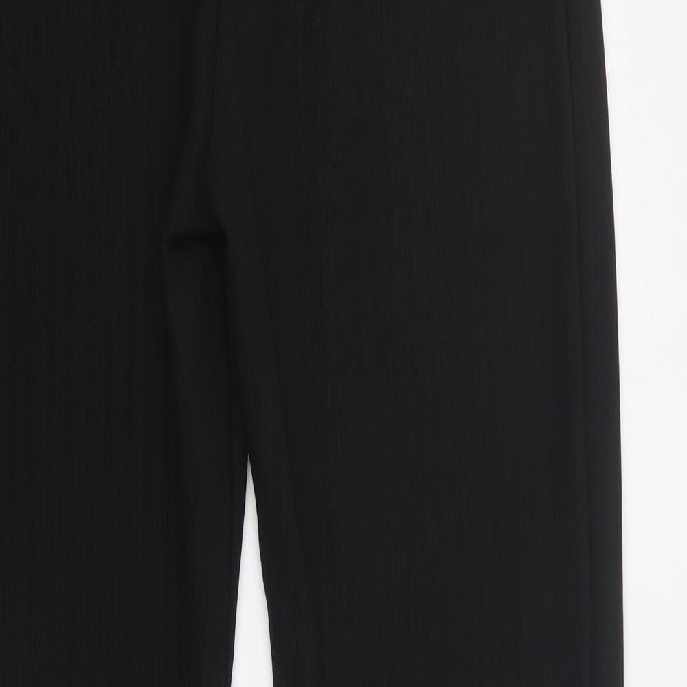 AMARANTO Womens Black  Polyester Dress Pants Trousers Size 12 L26 in Regular  - Ribbed