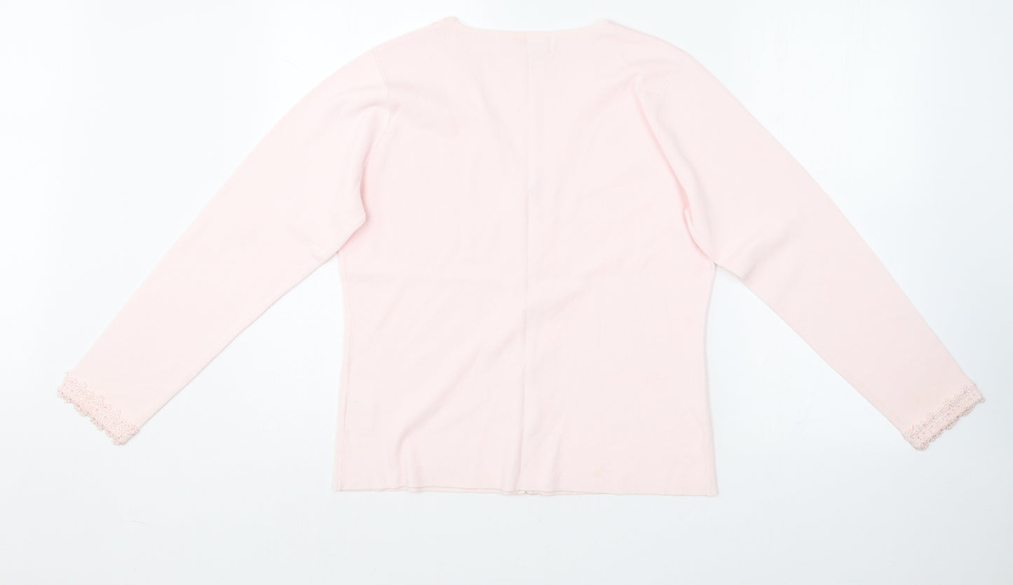 Alibi Womens Pink V-Neck  Viscose Cardigan Jumper Size 16   - size 16/18