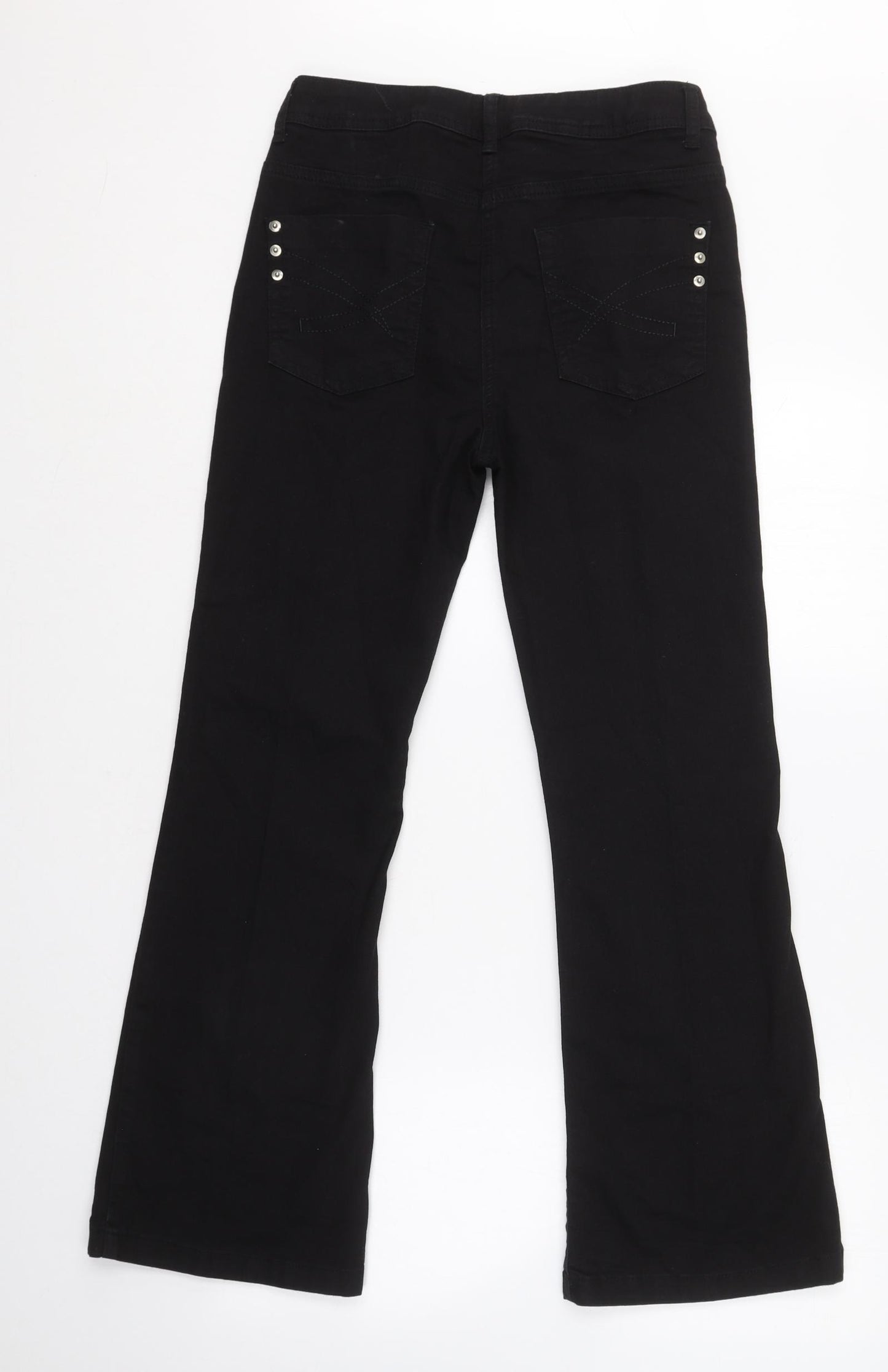 South Womens Black  Cotton Straight Jeans Size 12 L29 in Regular