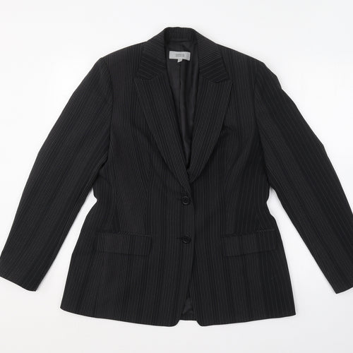 Marks and Spencer Womens Black Striped  Jacket Blazer Size 14