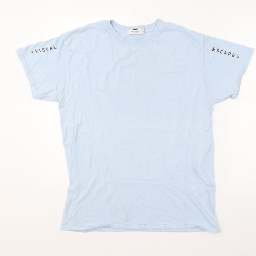 Topman Womens Blue  Cotton Basic Polo Size S Round Neck